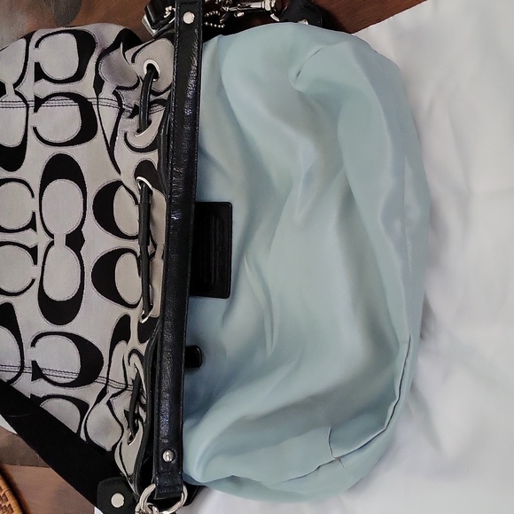 Coach Signature Poppy Drawstring Crossbody Bucket Bag - Black - Picture 12 of 12